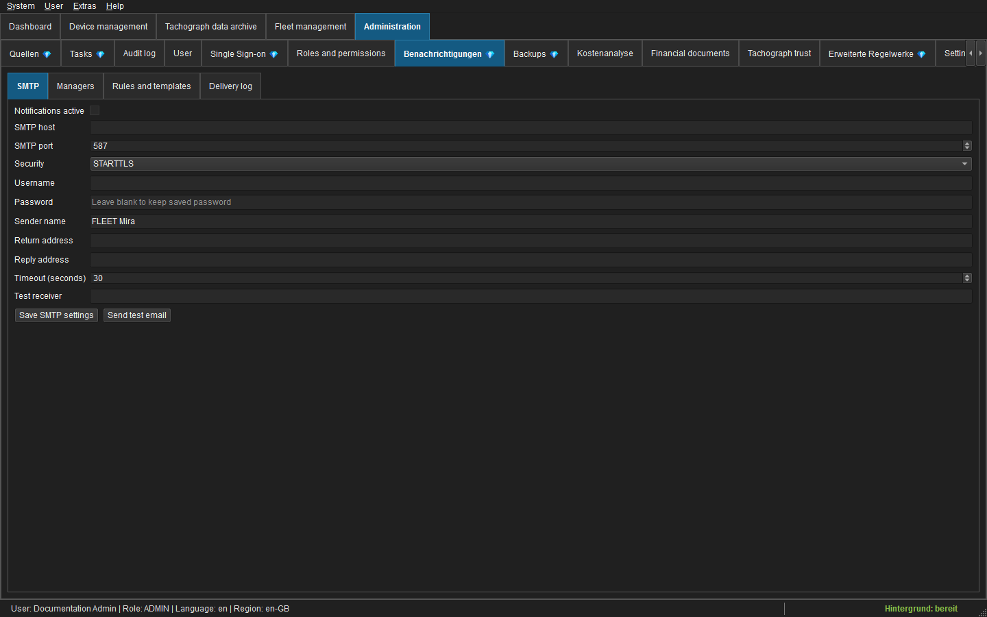Notification rules and templates