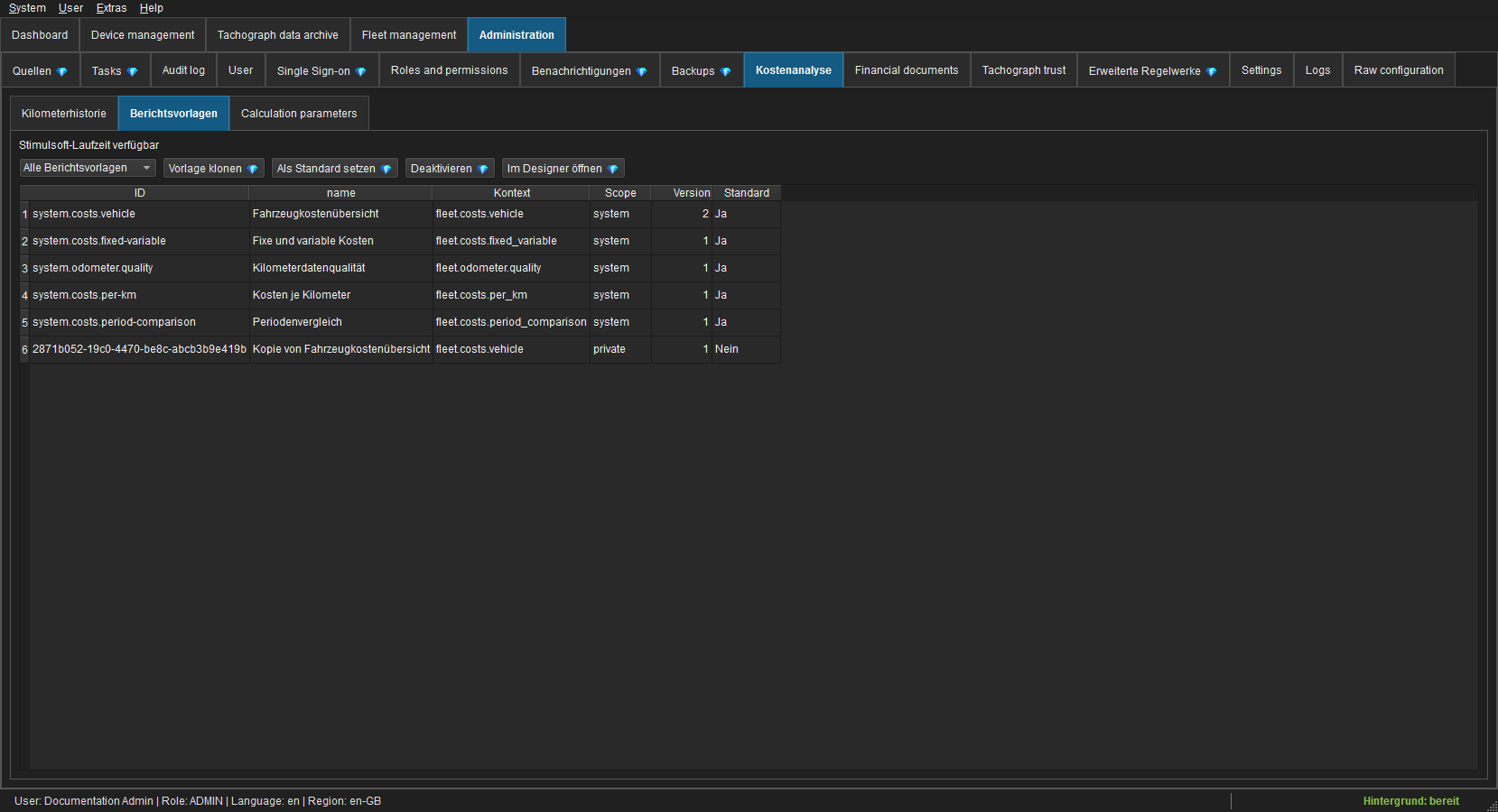 Report-template management