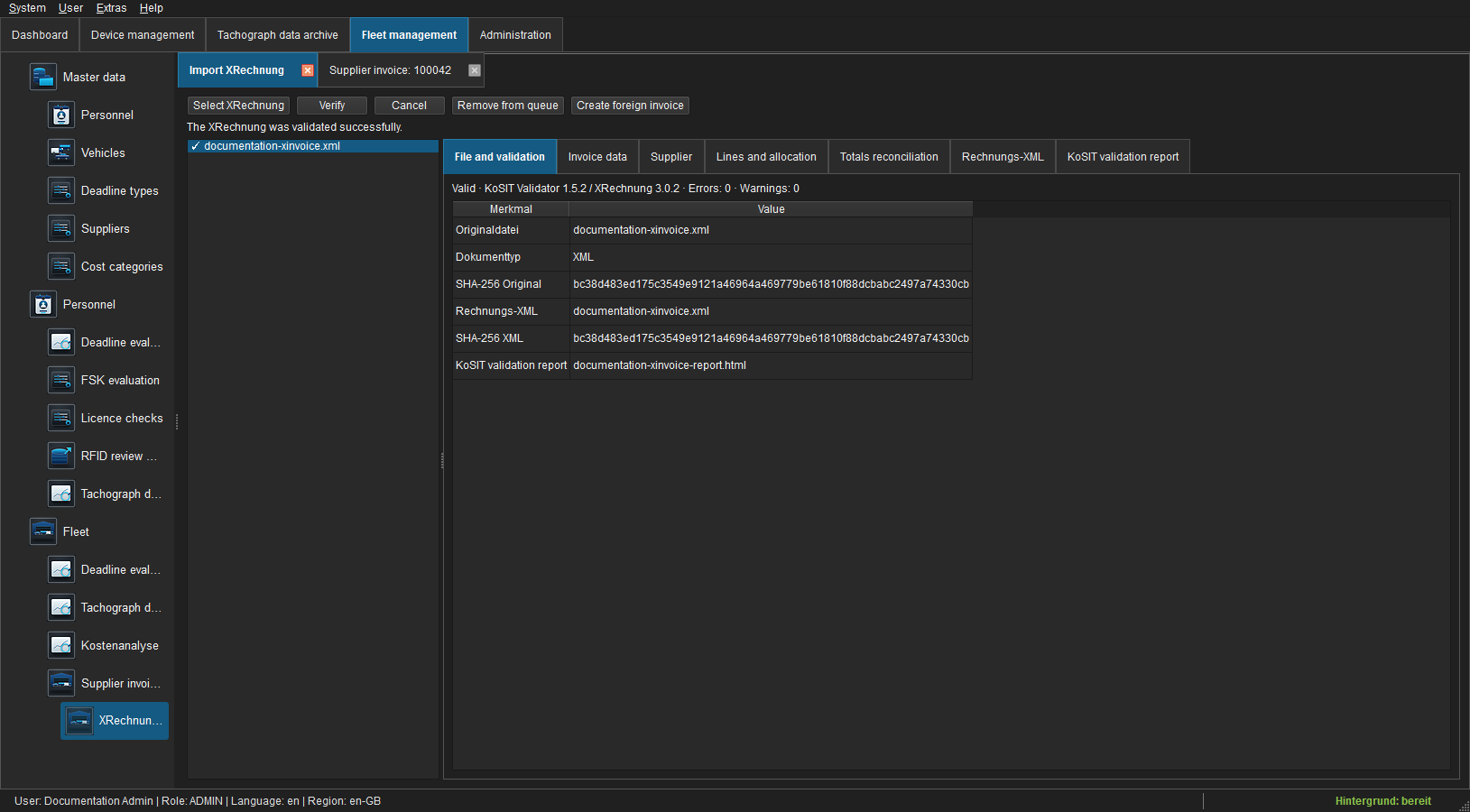 File and validation